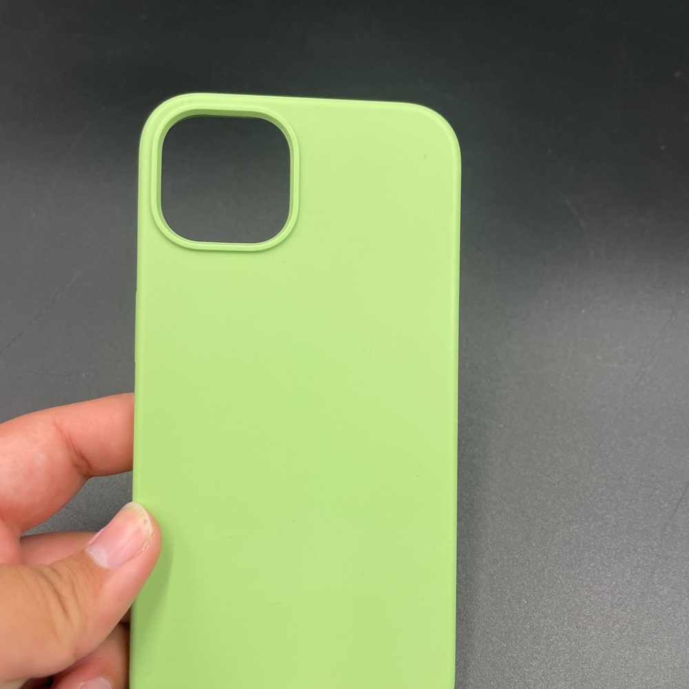 iPhone 13 case plain green silicone phone case